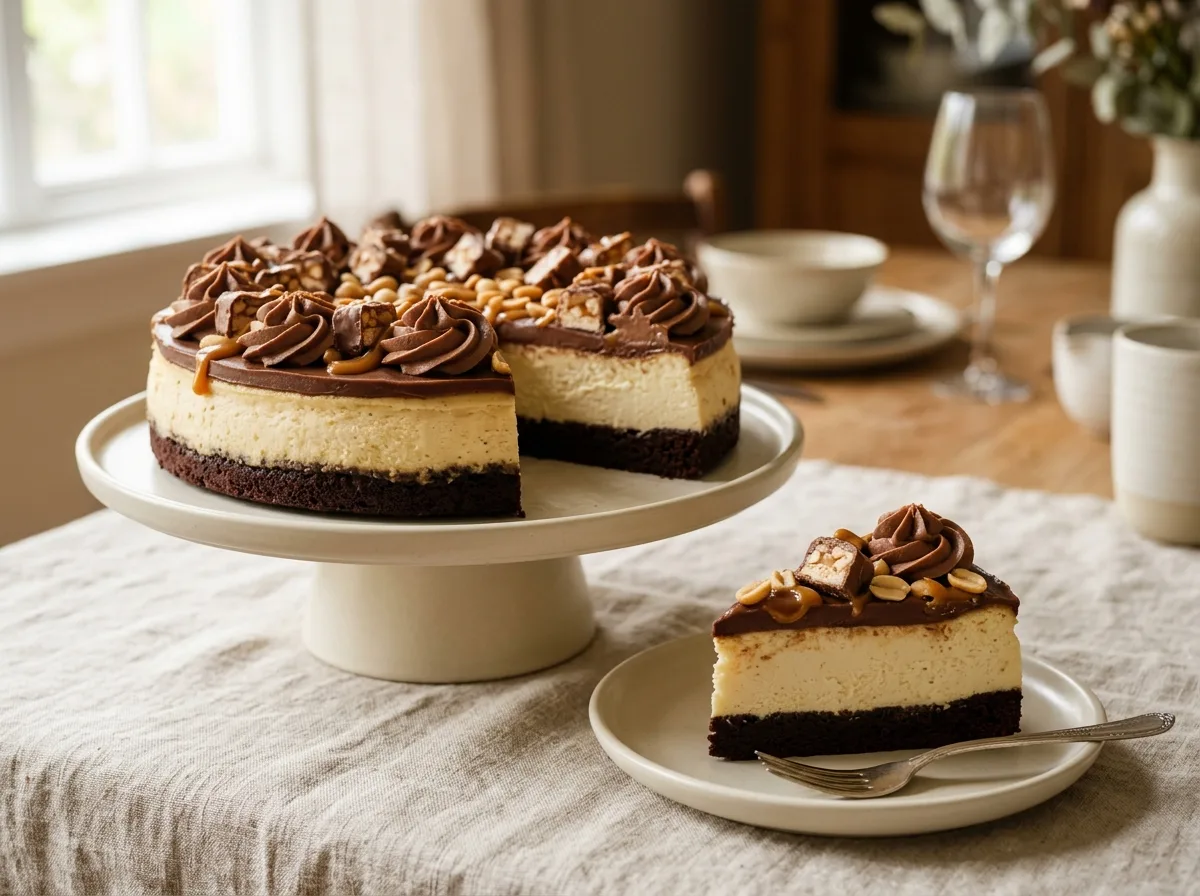 10-Inch Chocolate Caramelicious Cheesecake Made with Snickers®