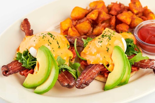 Bacon and Avocado Benedict*