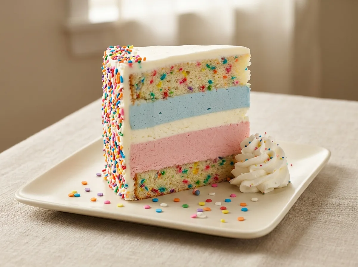 A layered celebration cheesecake for a birthday