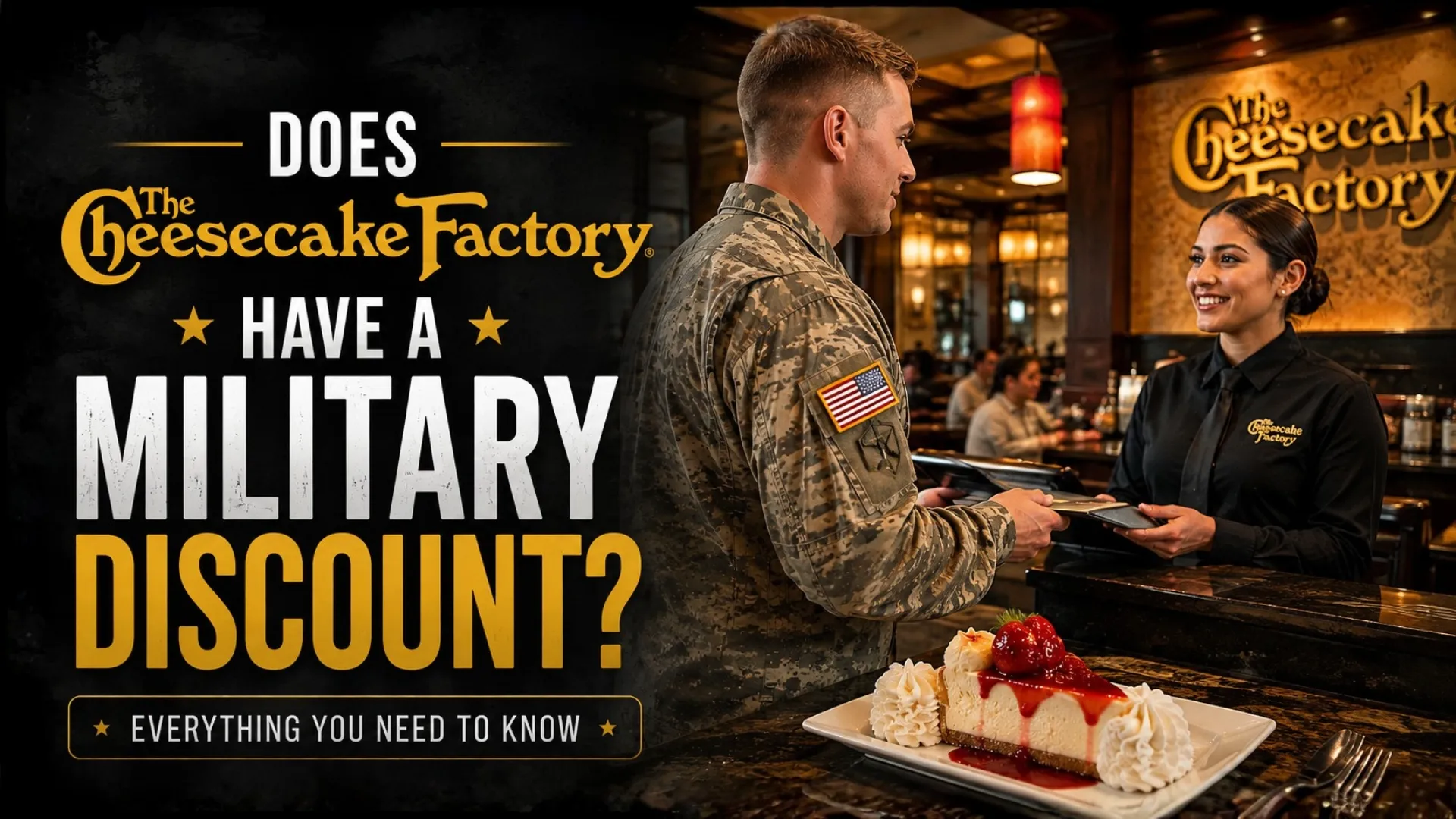 Military discount guide for The Cheesecake Factory